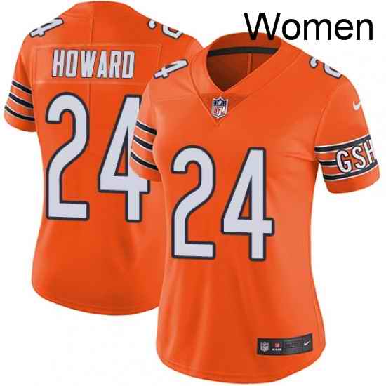 Womens Nike Chicago Bears 24 Jordan Howard Limited Orange Rush Vapor Untouchable NFL Jersey